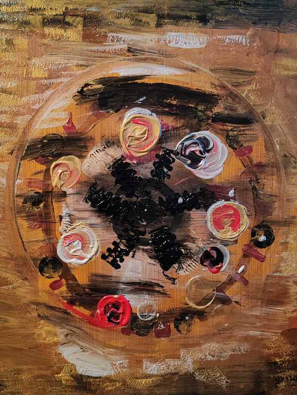 Abstract acrylic painting by Serj Éty’n – vivid colors and textured brushstrokes exploring resilience and transformation